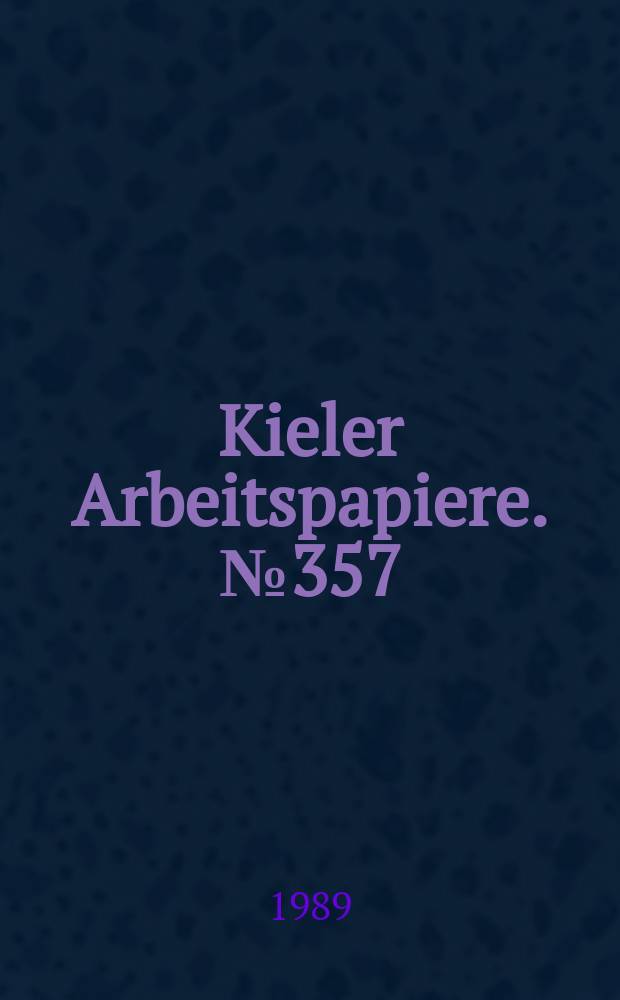 Kieler Arbeitspapiere. №357 : Is structural unemployment...