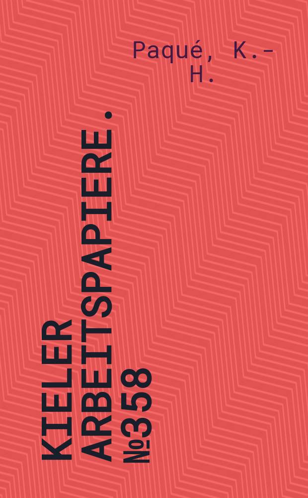 Kieler Arbeitspapiere. №358 : Wage gaps, hysteresis...