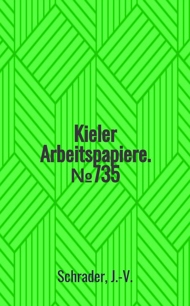 Kieler Arbeitspapiere. №735 : Agricultural finance in Central and Eastern...