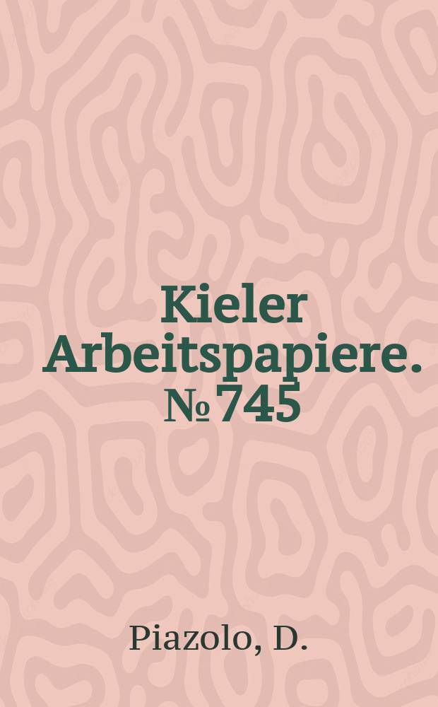 Kieler Arbeitspapiere. №745 : Trade integration between Eastern and Western...