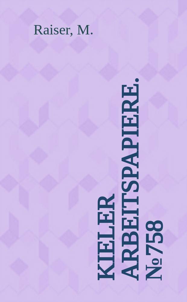 Kieler Arbeitspapiere. №758 : Subsidising inequality
