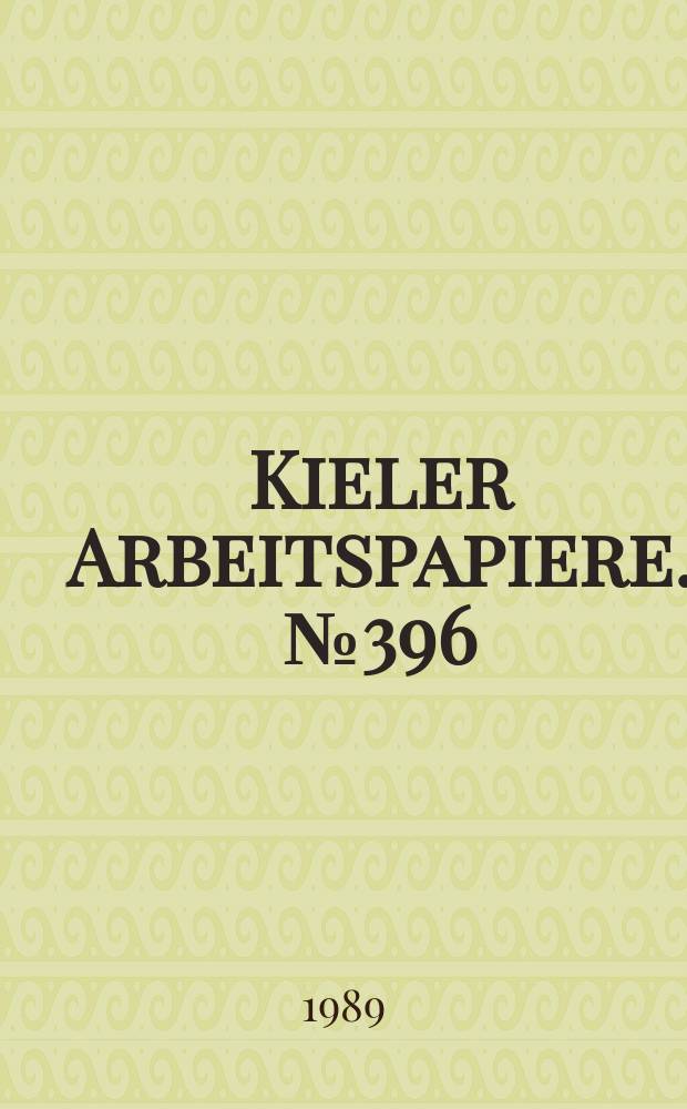 Kieler Arbeitspapiere. №396 : Institutional competition versus...