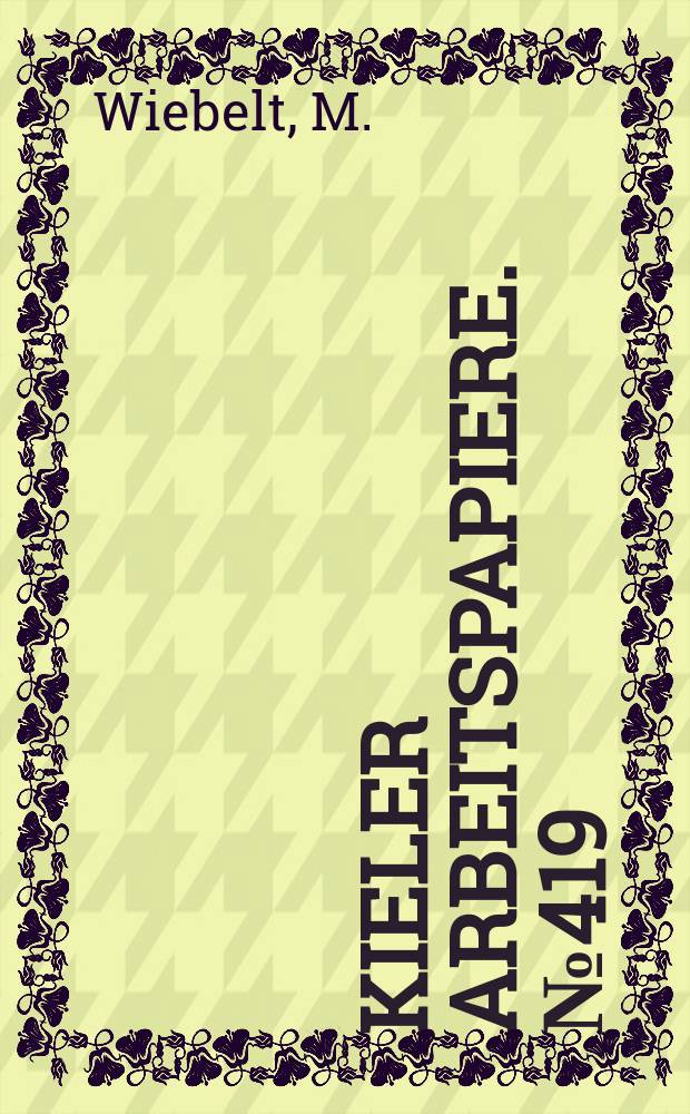 Kieler Arbeitspapiere. №419 : Some preliminary finings on the sectoral...