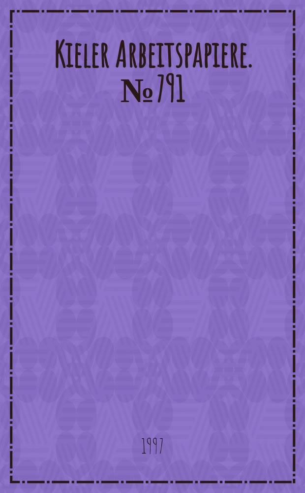Kieler Arbeitspapiere. №791 : Restructuring and competitiveness...