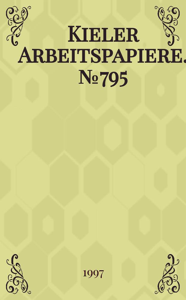 Kieler Arbeitspapiere. №795 : Adaptive behaviour choice of residential location...