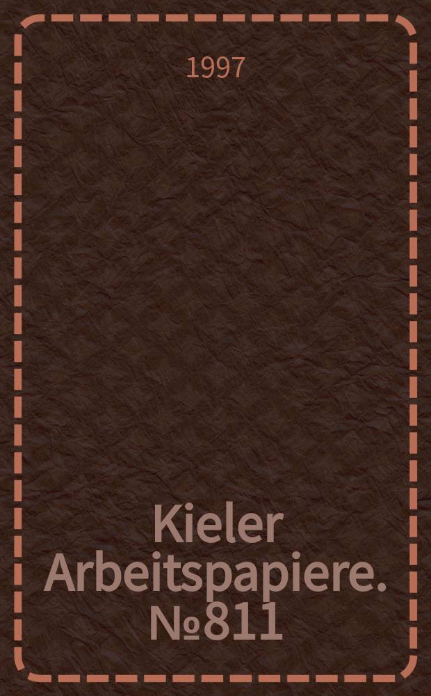 Kieler Arbeitspapiere. №811 : Social policy in economic development