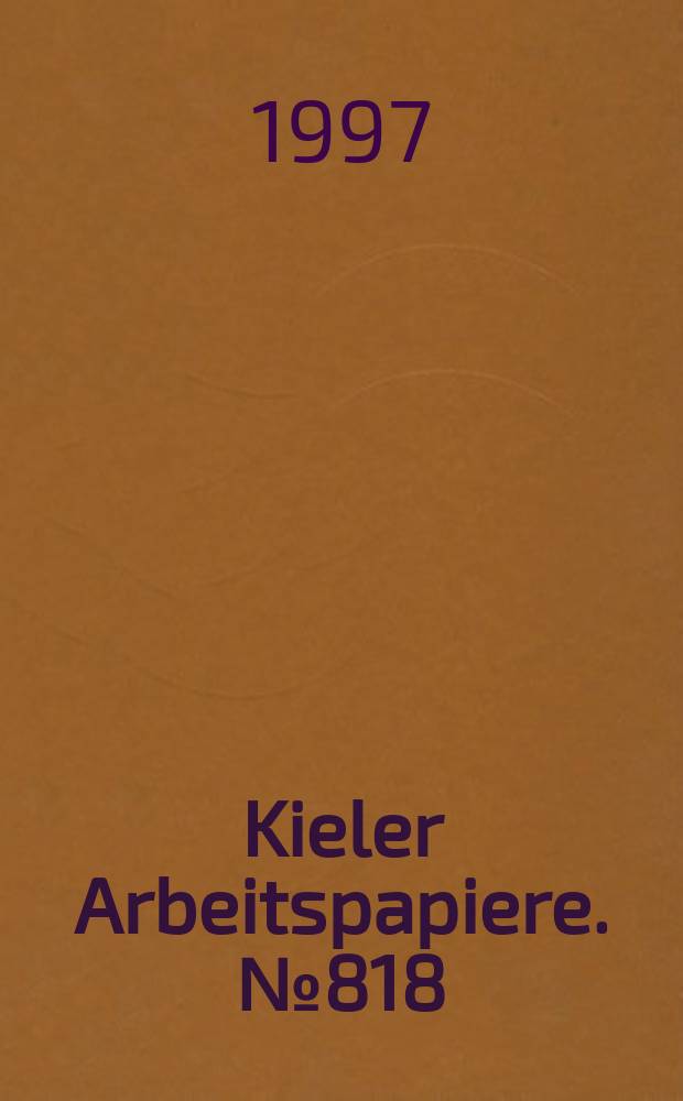Kieler Arbeitspapiere. №818 : Financing the transition