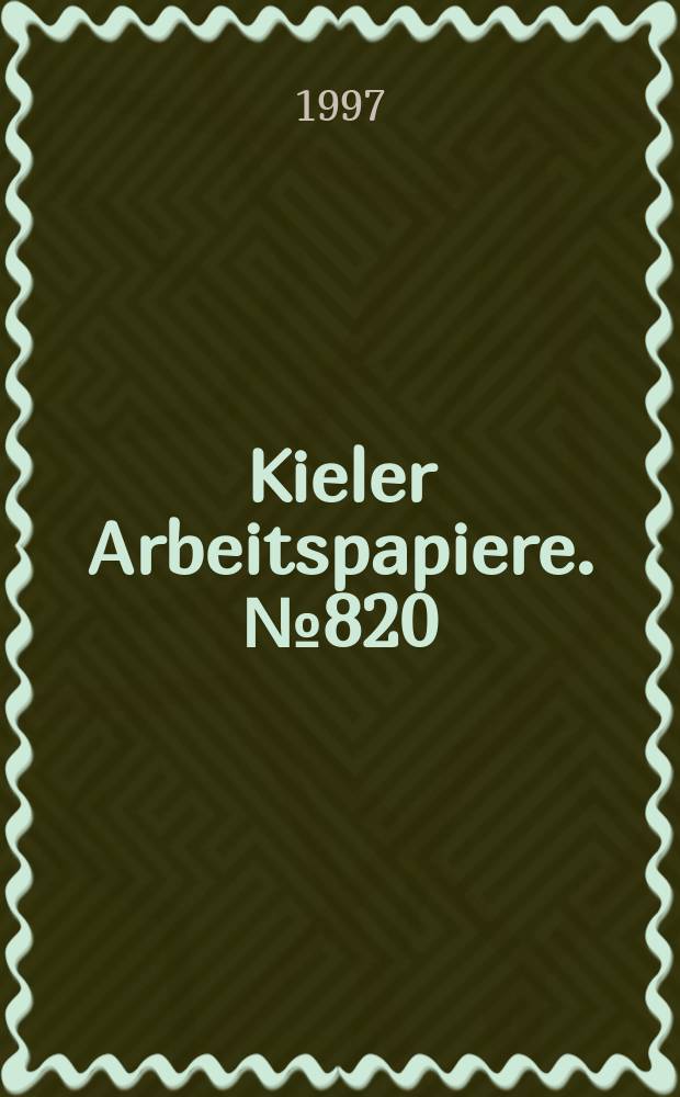 Kieler Arbeitspapiere. №820 : Die deutsche Energierechtsnovelle