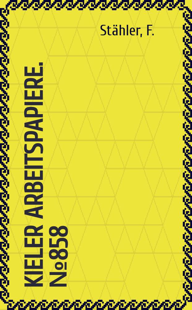 Kieler Arbeitspapiere. №858 : Competitiveness and environmental policies in a dynamic...