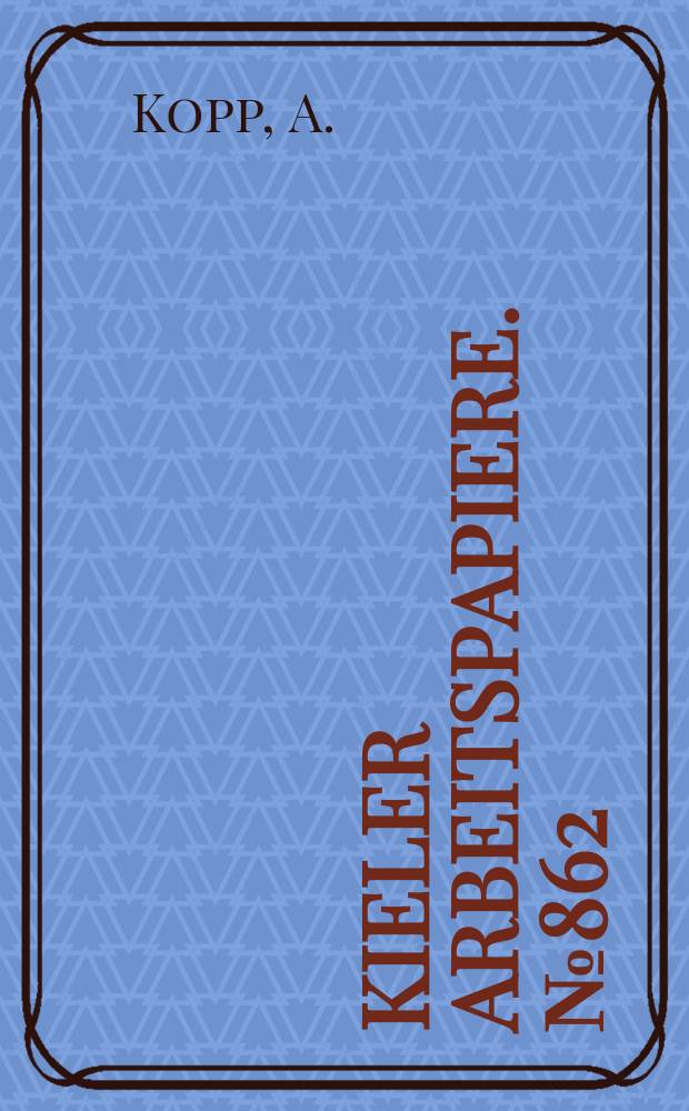 Kieler Arbeitspapiere. №862 : Provision of public goods, voting...
