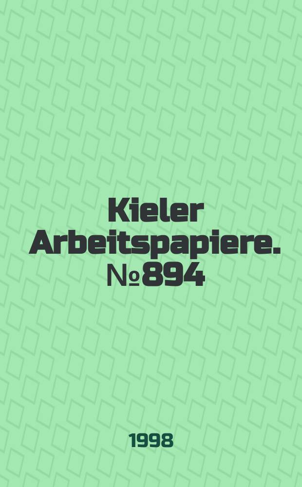Kieler Arbeitspapiere. №894 : Zur Einkommensanrechnung bei der Sozialhilfe.