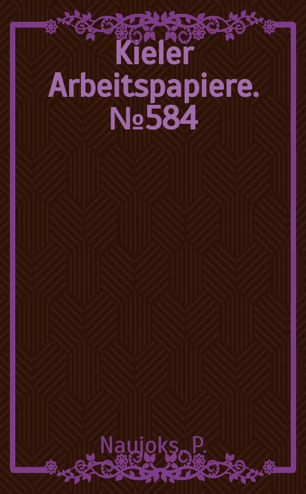 Kieler Arbeitspapiere. №584 : Strukturwandel unter dem Aspekt der Handelbarkeit...