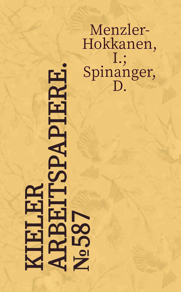 Kieler Arbeitspapiere. №587 : On the quality...