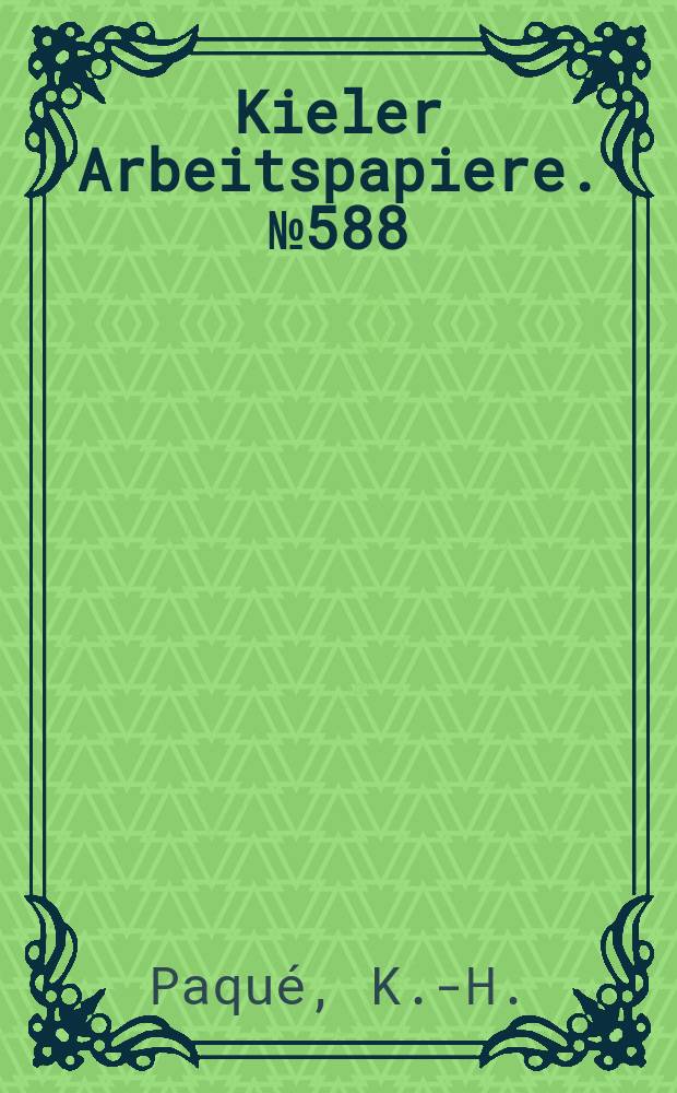 Kieler Arbeitspapiere. №588 : How clean was the state?