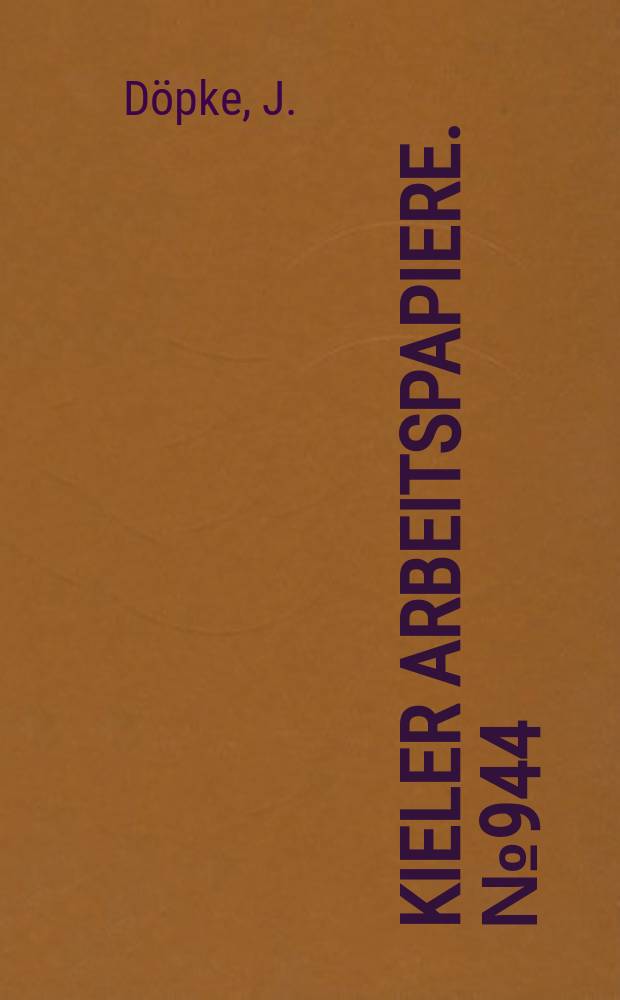 Kieler Arbeitspapiere. №944 : Predicting Germany's recessions with...