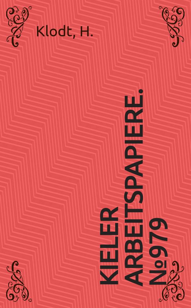 Kieler Arbeitspapiere. №979 : Conflicts and conflict resolution in...