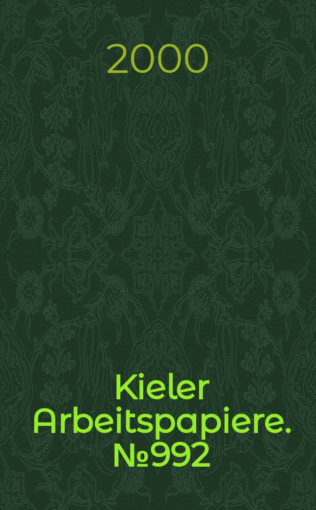 Kieler Arbeitspapiere. №992 : Developing countries as exporters...