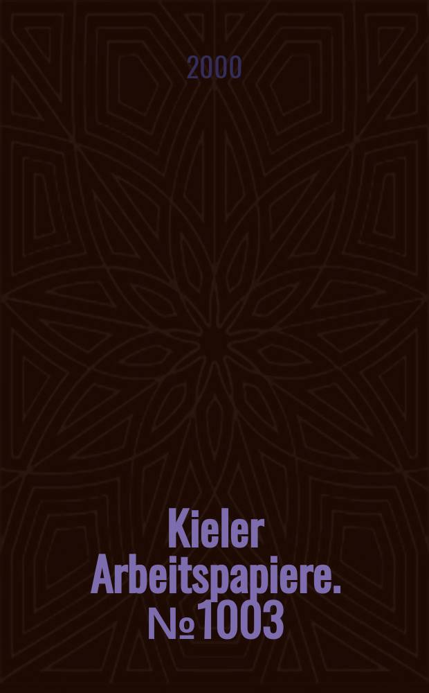Kieler Arbeitspapiere. №1003 : Demographie und Bildung