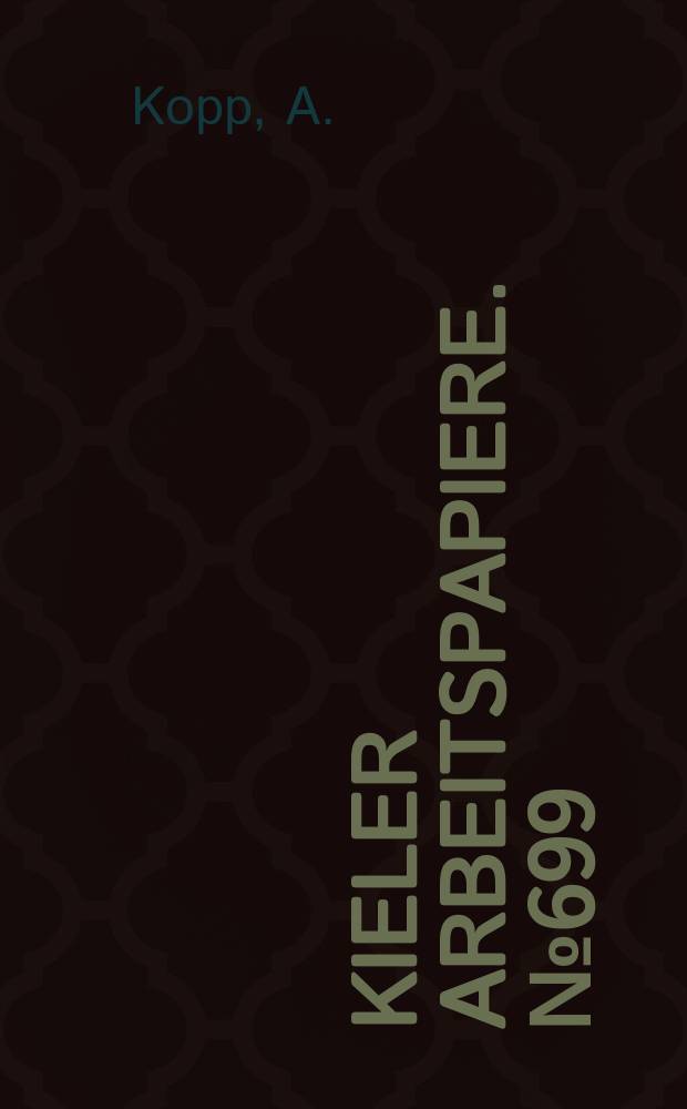 Kieler Arbeitspapiere. №699 : Public sector capital and labour...