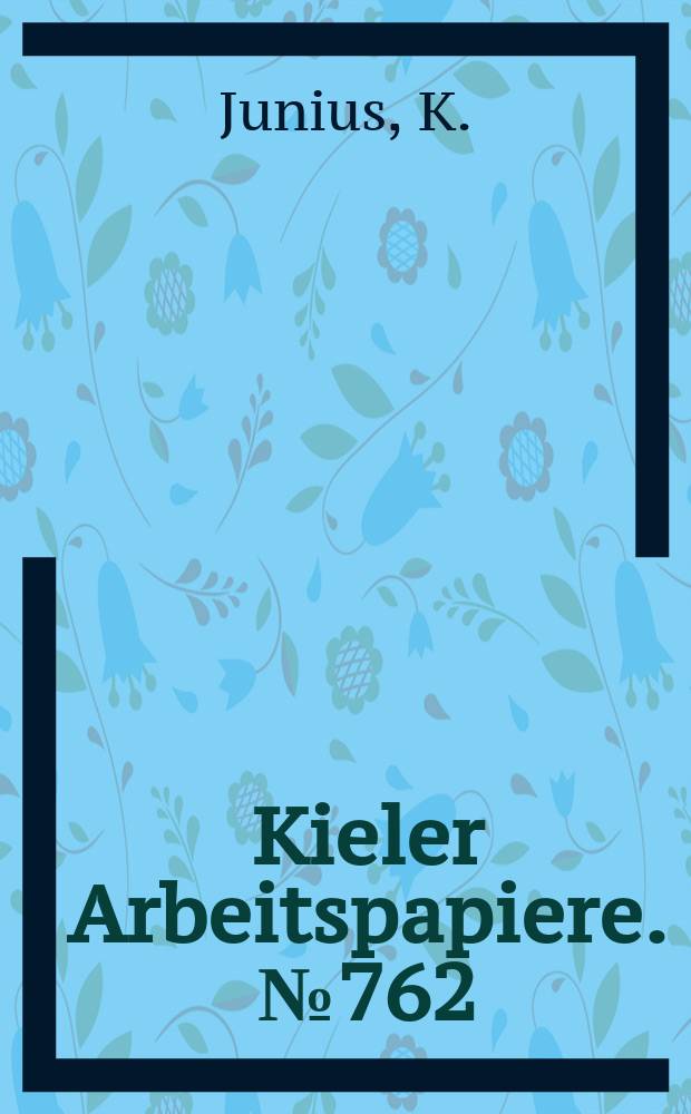 Kieler Arbeitspapiere. №762 : Limits to industrial agglomeration