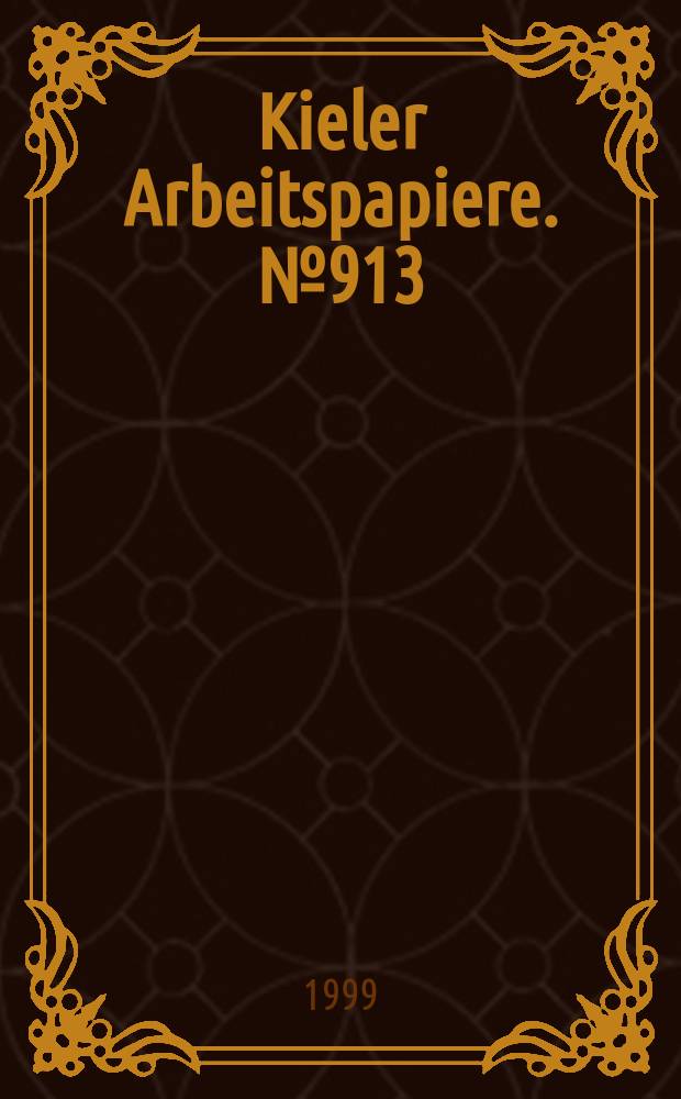 Kieler Arbeitspapiere. №913 : Financial market volatility...