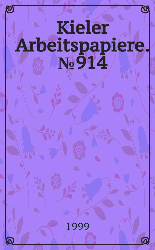 Kieler Arbeitspapiere. №914 : Who dunnit?