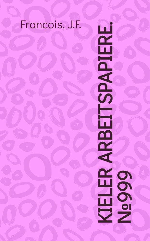 Kieler Arbeitspapiere. №999 : The German economy and EU...