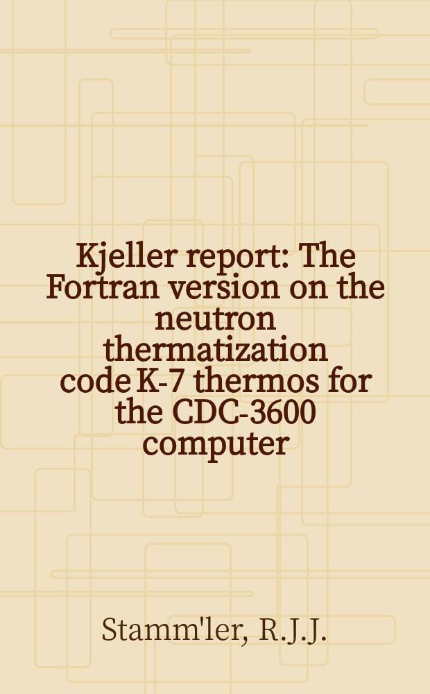 Kjeller report : The Fortran version on the neutron thermatization code K-7 thermos for the CDC-3600 computer