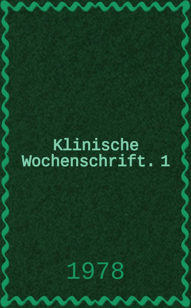 Klinische Wochenschrift. 1 : Symposium: reoin-angiotension-aldosterone system and hypertension