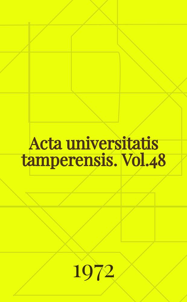 Acta universitatis tamperensis. Vol.48 : Marja-Liisa Vartion kertomataide