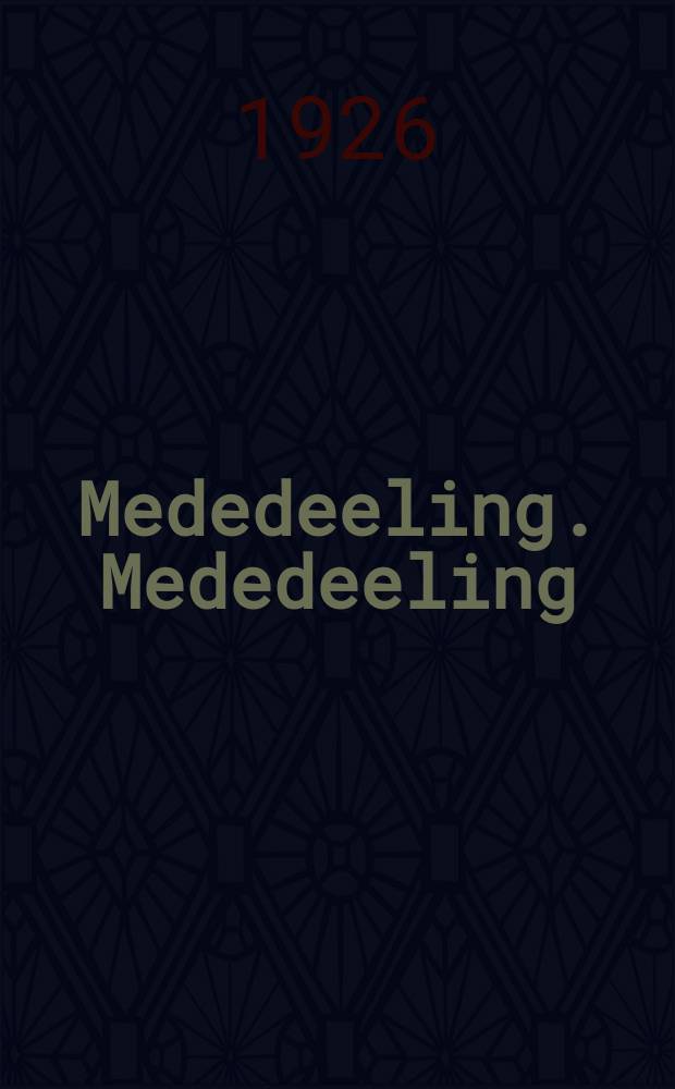 Mededeeling. Mededeeling