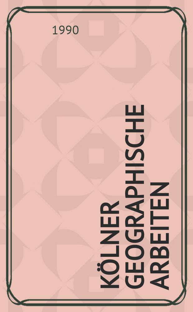 Kölner geographische Arbeiten : Hrsg. vom Geographischen Institut der Univ. Köln. H.53 : Passagen