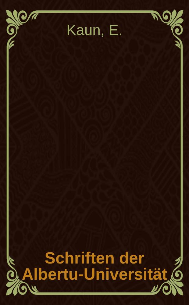 Schriften der Albertus- Universität : Hrsg. vom Ostpreußischen Hochschulkreis. Bd.36 : Die Bevölkerung Südafrikas und ihre Probleme nach dem Werk der südafrikanischen Dichterin Olive Schreiner