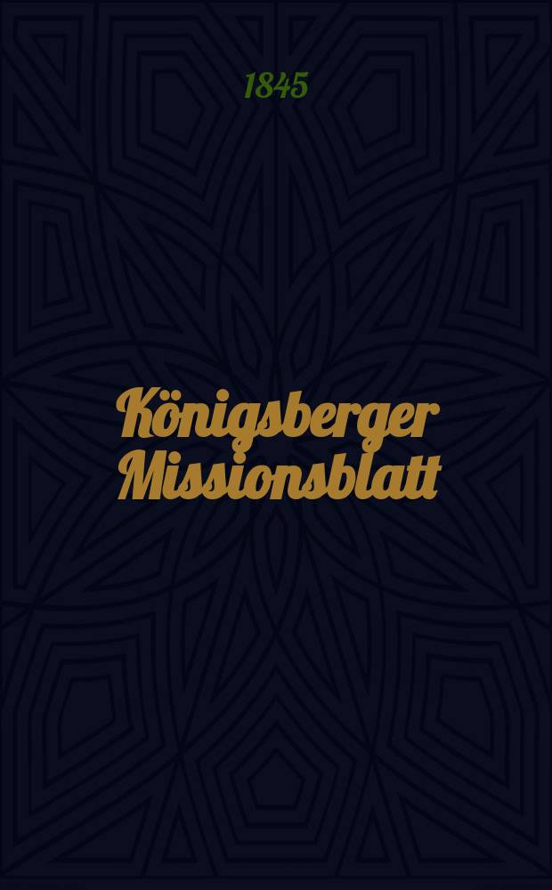 K&ouml;nigsberger Missionsblatt