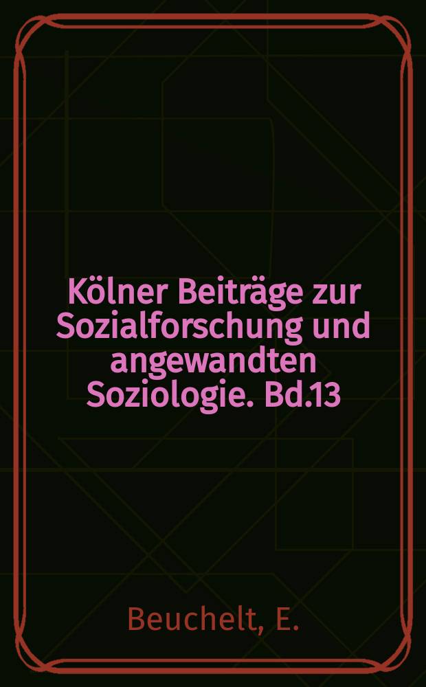 Kölner Beiträge zur Sozialforschung und angewandten Soziologie. Bd.13 : Ideengeschichte der Völkerpsychologie