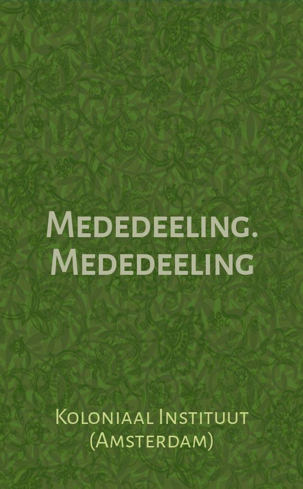 Mededeeling. Mededeeling