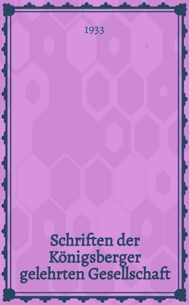 Schriften der Königsberger gelehrten Gesellschaft : Naturwissenschaftliche Klasse. Jahr10 1933, H.3 : Asymptotische Entwicklungen der Jacobischen Polynome