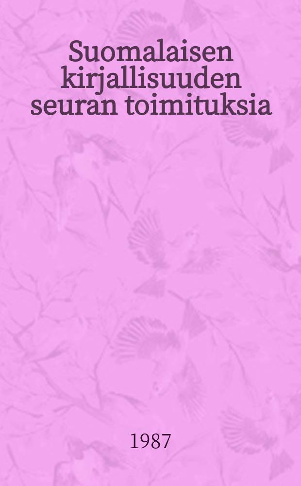 Suomalaisen kirjallisuuden seuran toimituksia : Porin murrekirja