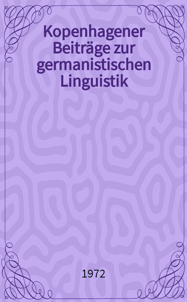 Kopenhagener Beiträge zur germanistischen Linguistik