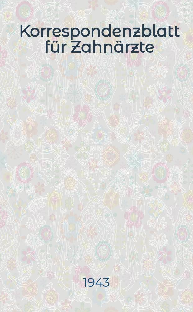 Korrespondenzblatt für Zahnärzte