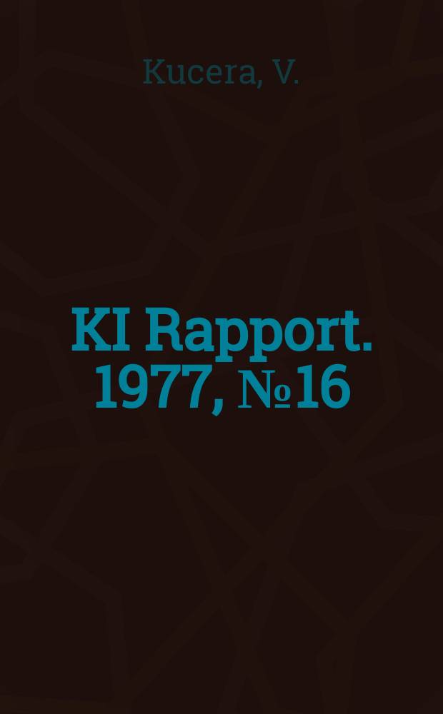 KI Rapport. 1977, №16 : Galvanisk korrosion i atmosfären