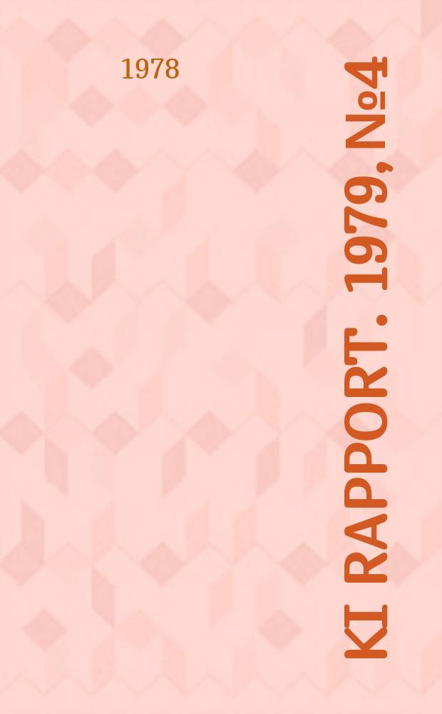 KI Rapport. 1979, №4 : Underredsskydd för bilar