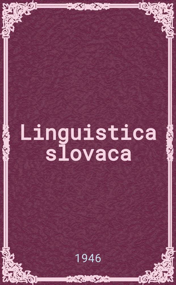 Linguistica slovaca