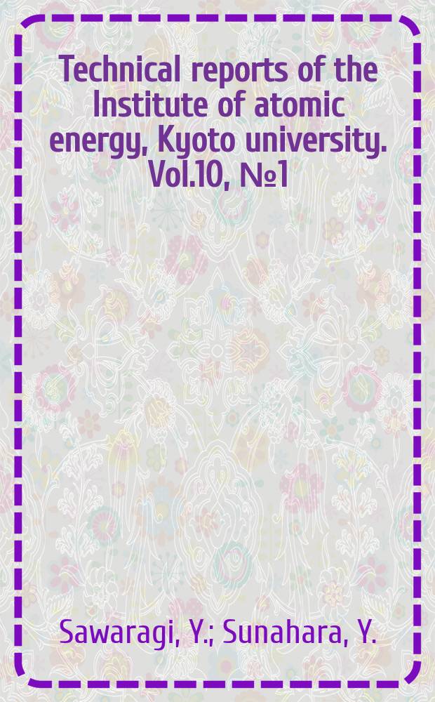 Technical reports of the Institute of atomic energy, Kyoto university. Vol.10, №1(65) : The statistical studies on the response of automatic control systems with a non-linear element of zero-memory type. P.5