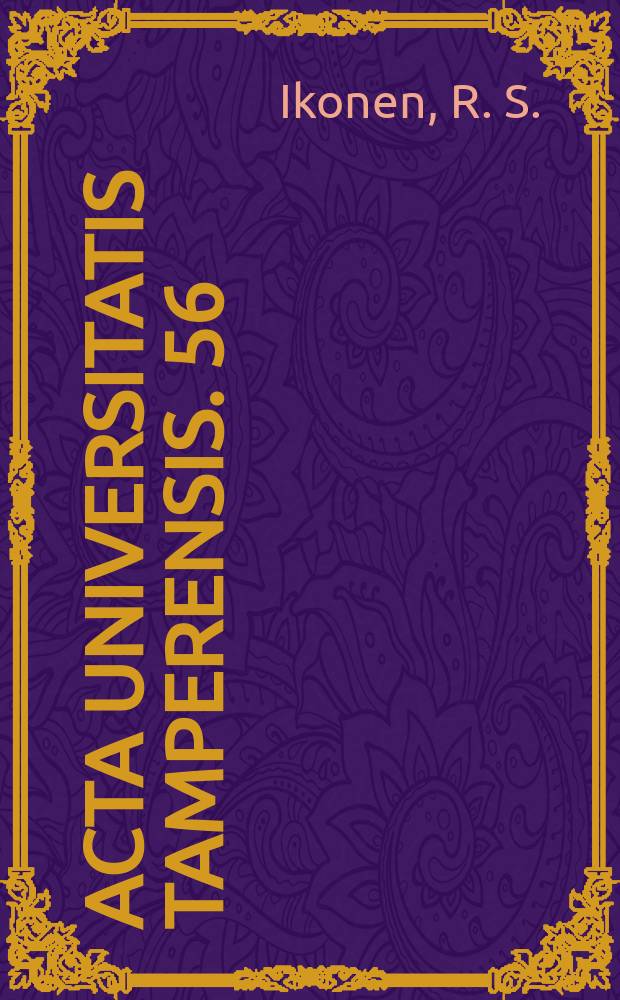 Acta universitatis tamperensis. 56 : Yhden minuutin Apgarin pisteiden merkitys neonataalikaudella