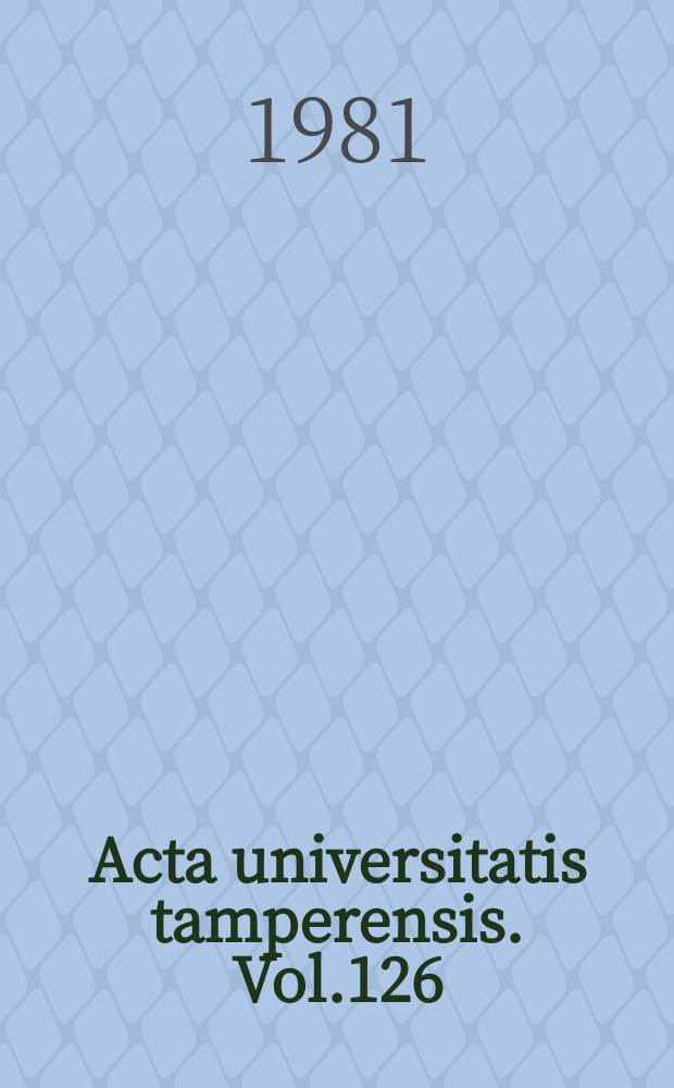 Acta universitatis tamperensis. Vol.126 : Studies on the role of cyclic nucleotides
