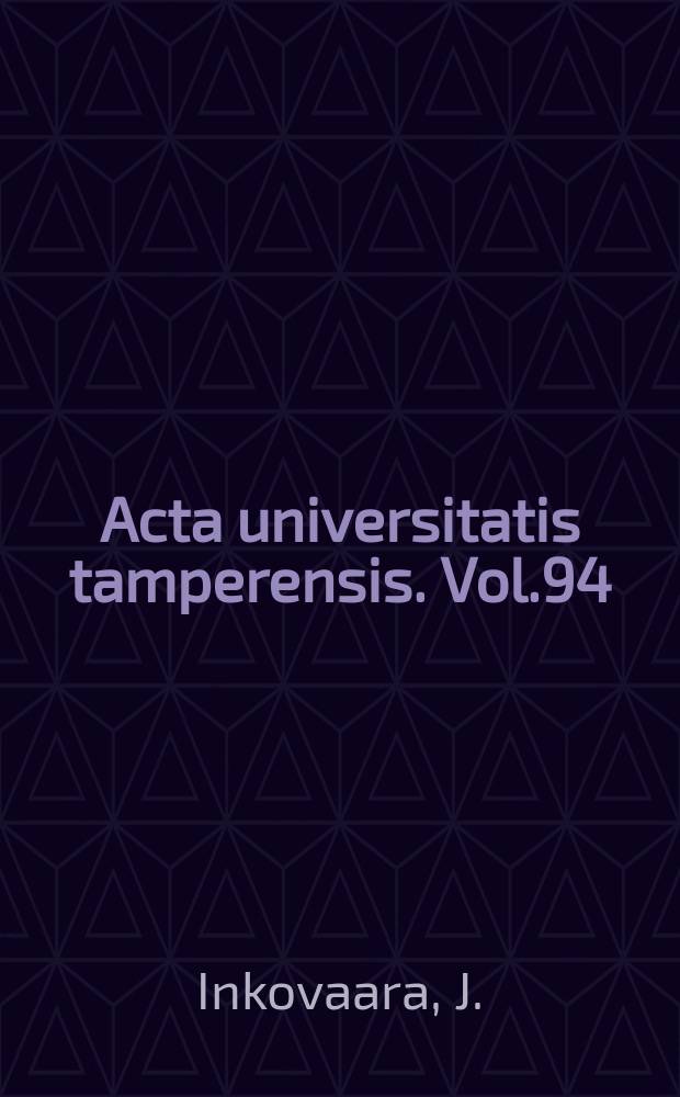 Acta universitatis tamperensis. Vol.94 : Imetys, maidon valkuaisen vasta-aine