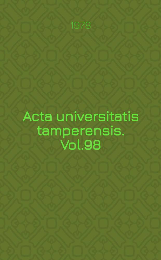 Acta universitatis tamperensis. Vol.98 : Identification genetics and significance