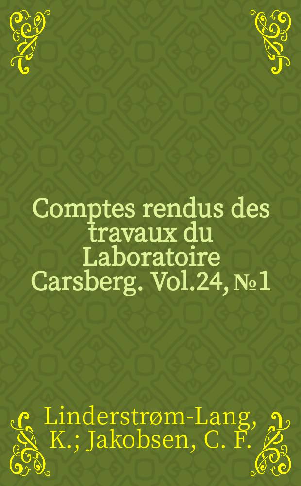 Comptes rendus des travaux du Laboratoire Carsberg. Vol.24, №1 : The contraction accompanying enzymatic break-down of proteins