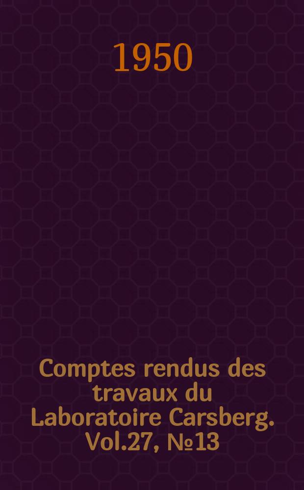 Comptes rendus des travaux du Laboratoire Carsberg. Vol.27, №13 : Sorption of water vapor by plakalbumin